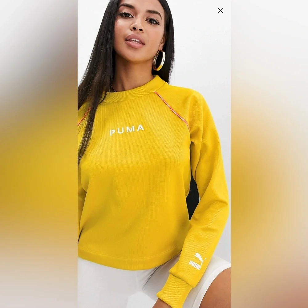 Puma XTG Crew Neck Sweater In Yellow - Picture 2 of 3